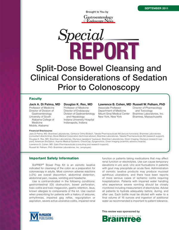 Split-Dose Bowel Cleansing And Clinical Considerations Of Sedation ...