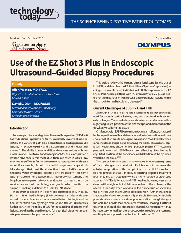 Use Of The Ez Shot 3 Plus In Endoscopic Ultrasound Guided Biopsy Procedures 